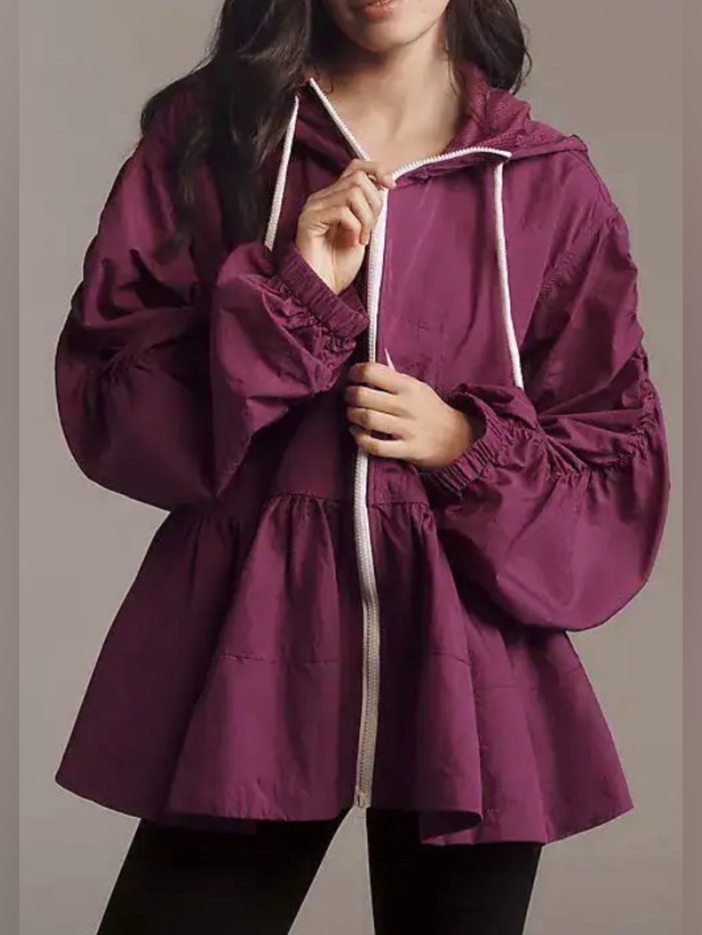 Anthropologie Daily Practice Freestyle Hooded Babydoll Windbreaker